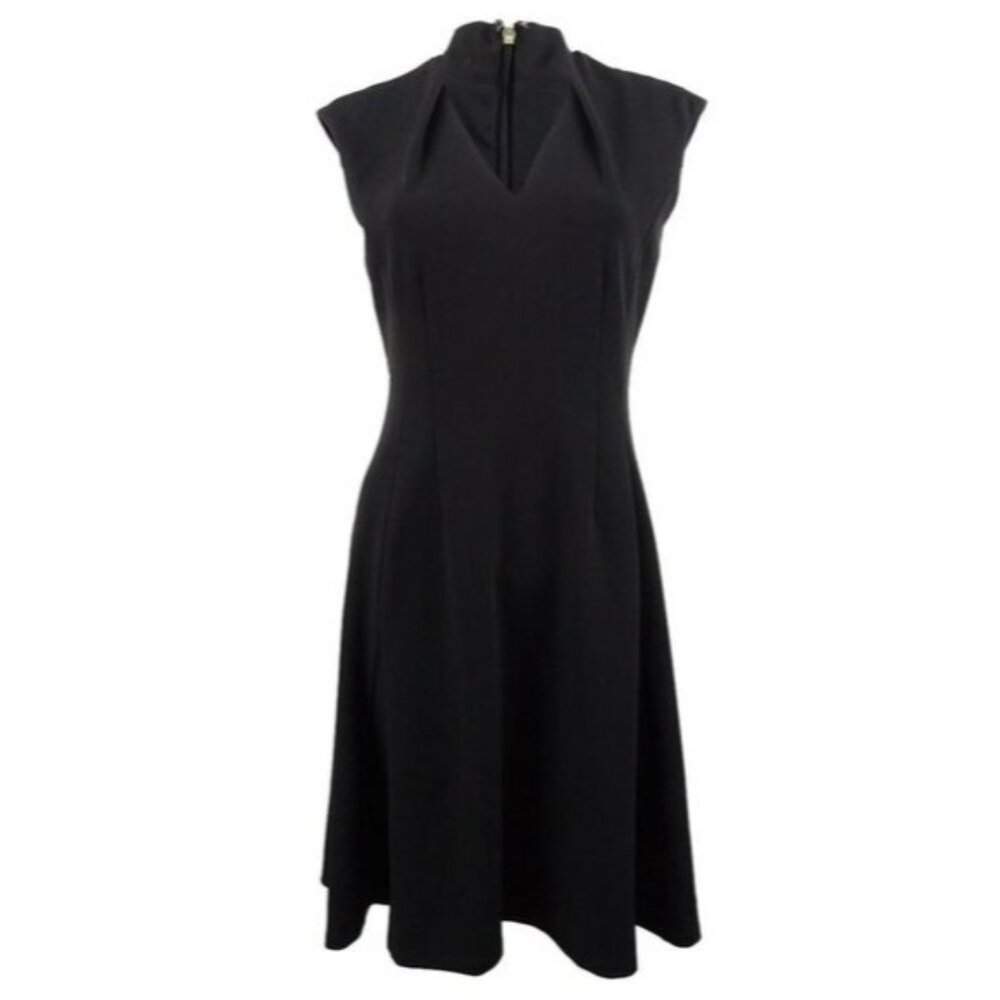 DKNY V-Neck Fit & Flare Dress Size 8 NWT sexy classy little black dress